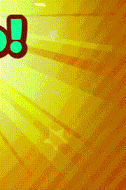 a yellow background with a green exclamation point