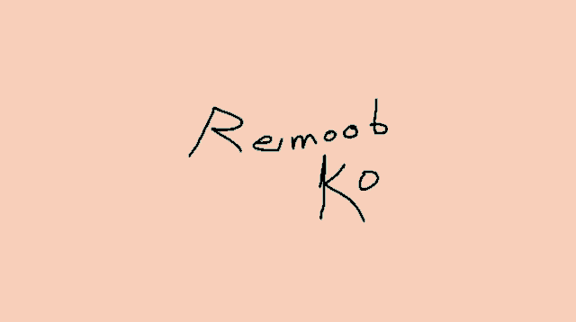 a pink background with remoob ko written in black