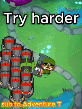 a video game with the words try harder on it