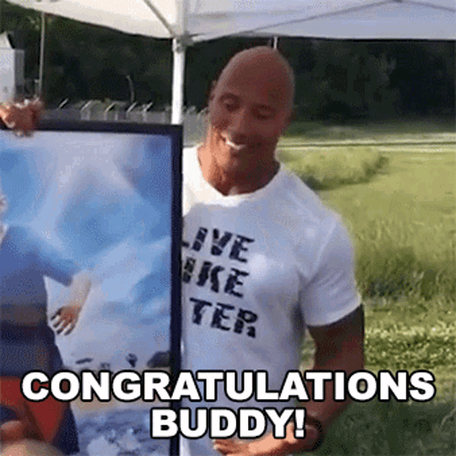 Congratulations Buddy The Rock GIF - Congratulations Buddy The Rock Dwayne Johnson GIFs