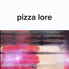 a picture of a pizza with the word pizza lore on it