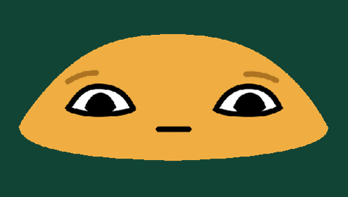 a cartoon drawing of a face with a surprised look on its face
