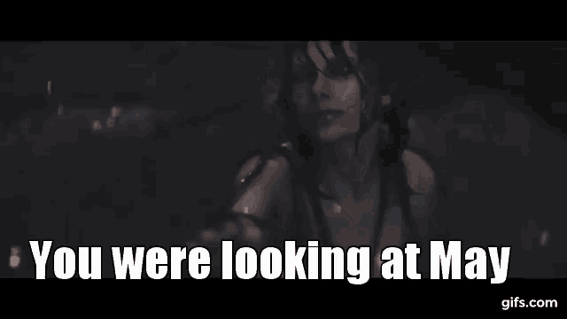 a gif of a person in a forest with the words you were looking at may