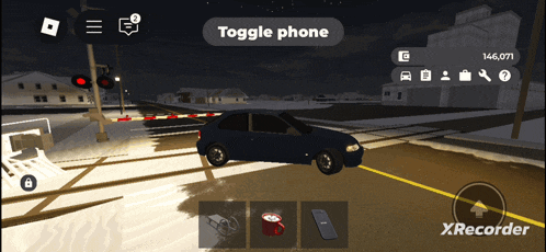 a screenshot of a video game that says toggle phone on the top left