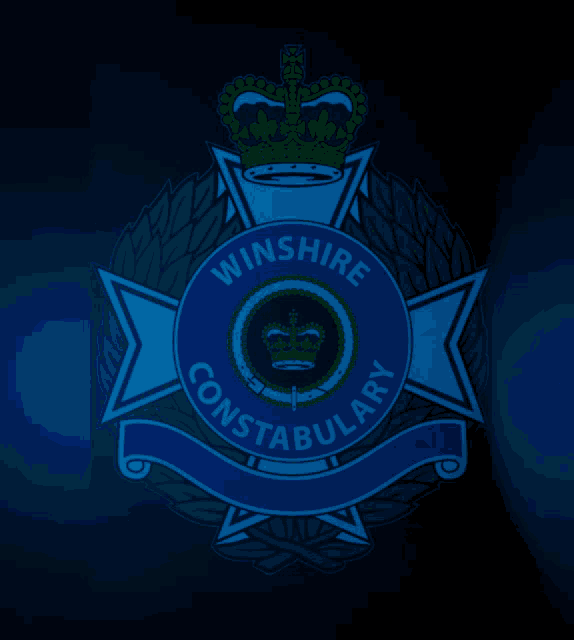 a blue emblem with the words winshire constabulary
