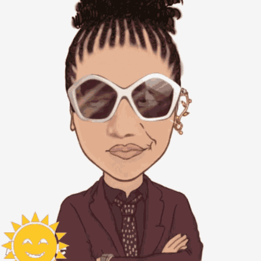 a cartoon of a woman wearing sunglasses and a tie
