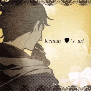a drawing of a man with the words iceman 's ari written on it