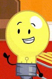 a cartoon light bulb with a smiley face on it 's face