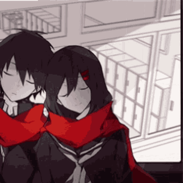a boy and a girl are standing next to each other