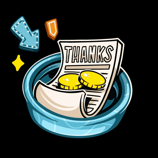 a cartoon drawing of a newspaper with the words thanks on it