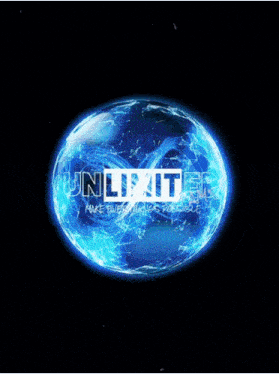 a blue circle with the word unlimited in white letters