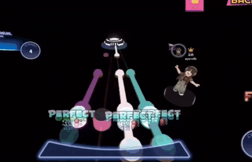 a screenshot of a video game with the words perfect perfect perfect