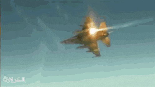 a jet is flying through a blue sky with cnn written on the bottom right