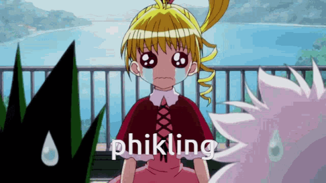 a little girl is crying and the word phikling is visible