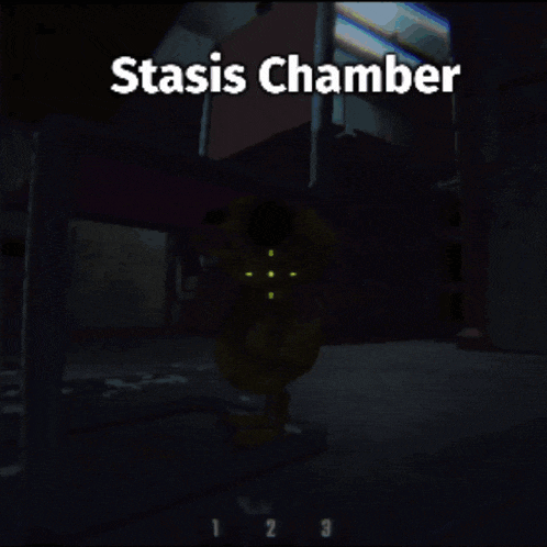 a screenshot of a video game that says stasis chamber on it