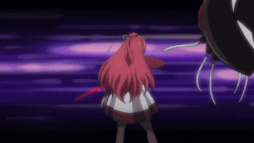 a girl with red hair and a white dress is holding a large object