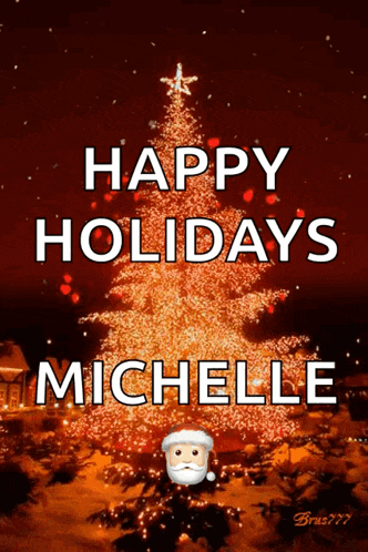 a picture of a christmas tree with the name michelle on it