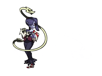 a cartoon drawing of a girl holding a long spear