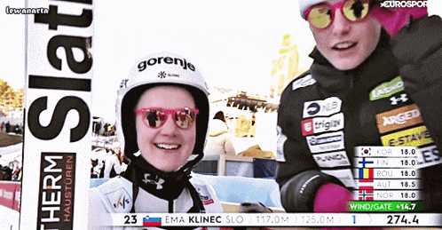 a girl wearing sunglasses and a helmet that says gorenje