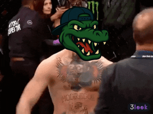 a man with a tattoo on his chest that says mcgrego on it