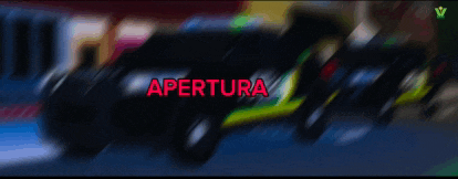 a blurry picture of cars with the word apertura in red letters