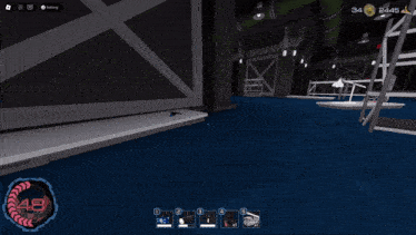 a screenshot of a video game with the number 48 in the middle