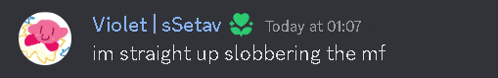 a screenshot of a conversation between violet and ssetav