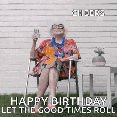 an elderly woman is sitting in a chair with crutches holding a glass of wine .