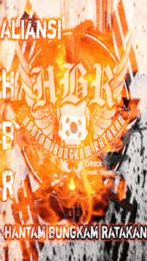 a poster with a skull on it that says ' aliansi '