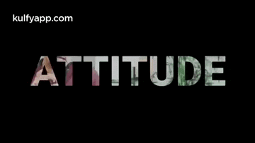 the word attitude is displayed on a black background