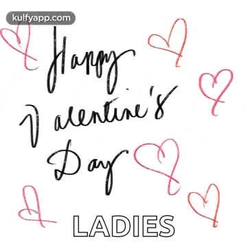 a happy valentine 's day greeting card for ladies with hearts