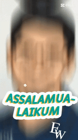 a blurred image of a man 's face with the words assalamua-laikam above it