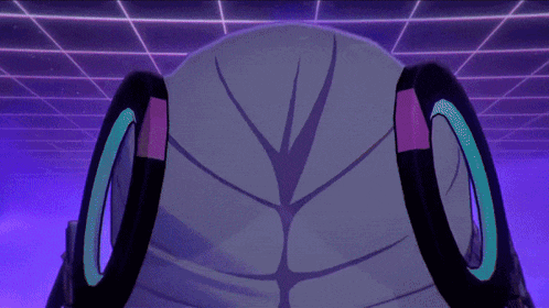a close up of a person 's face with a purple background