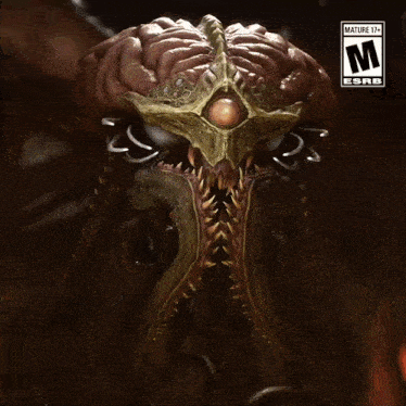 a video game advertisement for cacodemon with a mature rating of 17+