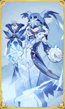 a cartoon drawing of a woman in a blue and white outfit holding a sword