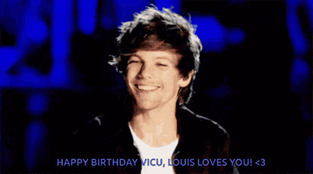 a picture of a young man with the caption happy birthday vicu louis loves you