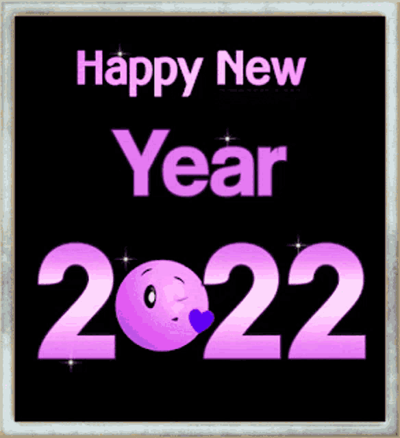 a happy new year sign with a smiley face
