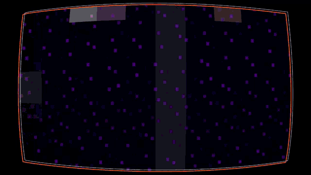 a green screen with purple orange and white lines