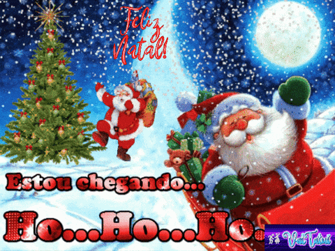 a christmas card with santa claus and a christmas tree