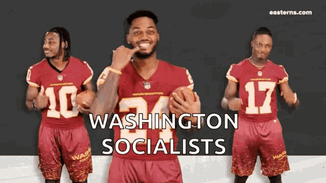 three washington socialists football players are dancing