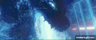 a gif of a monster with the words make a gif.com underneath it