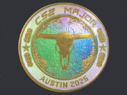 a gold coin with a bull skull and the year 2025