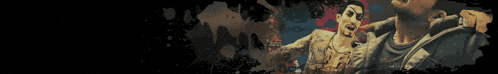 a painting with a black background and a few white spots