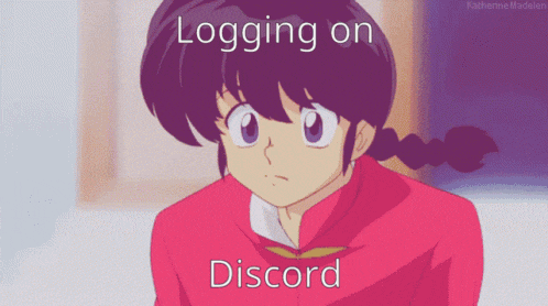 a picture of a girl with the words logging on discord on the bottom