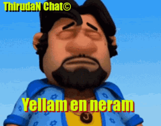a cartoon of a man with a beard and the words yellim en neram