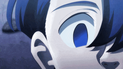 a close up of a person 's blue eye