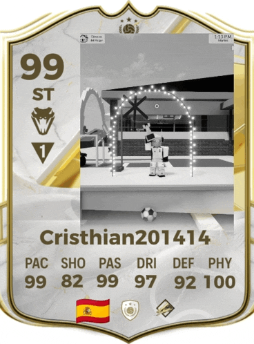 a soccer card with the name cristhian201414
