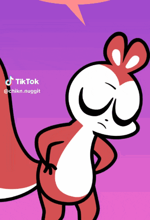a cartoon of a squirrel with a speech bubble that says tiktok on it