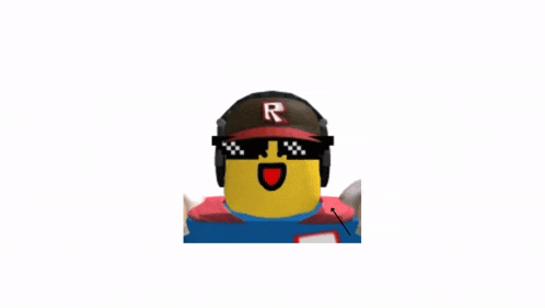 a cartoon character wearing sunglasses and headphones with the letter r on his hat