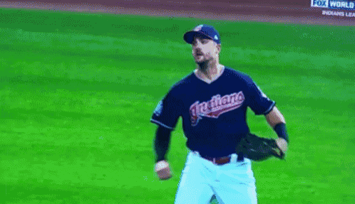 a baseball player with the word indians on his jersey